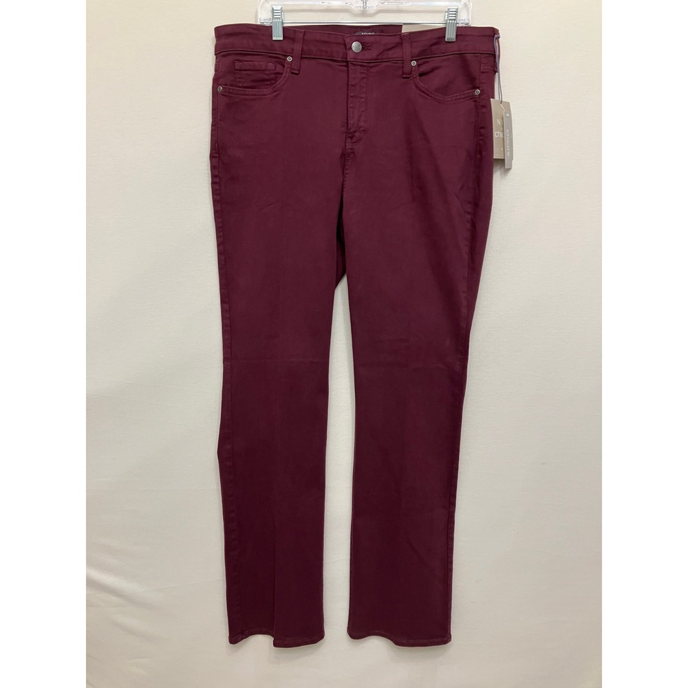 New NYDJ for Chico's Straight Leg Pants sz 16 Burgundy Lift Tuck Stretch Preppy